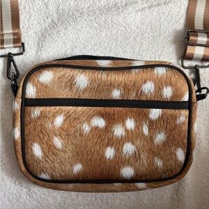 Haute Shore women’s Drew Ranger Neoprene Deer print Adj. strap Crossbody handbag